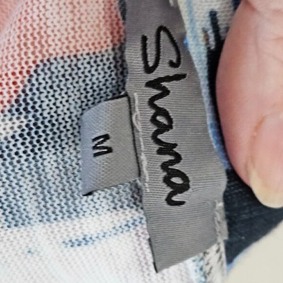 Shana Size M Art to Wear Newsprint Collage 3/4 Dolman Sleeve Top - Picture 4 of 10